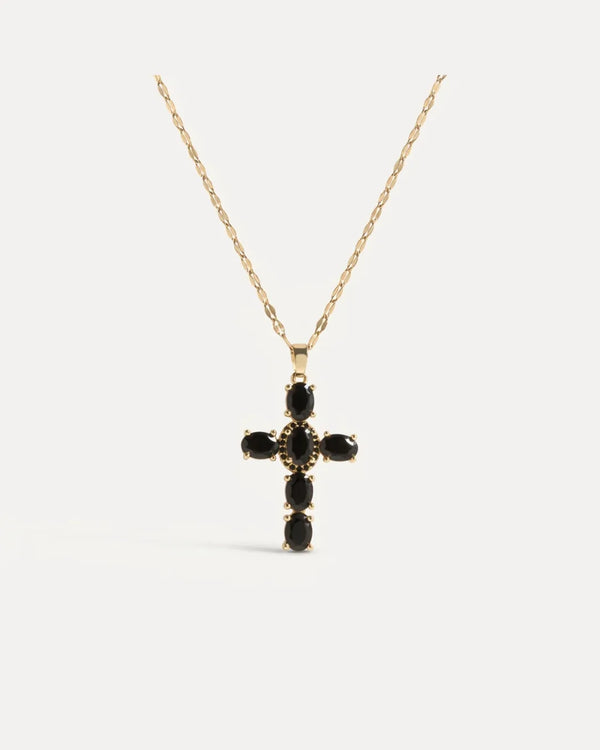Esme Noir Cross Necklace Eternal