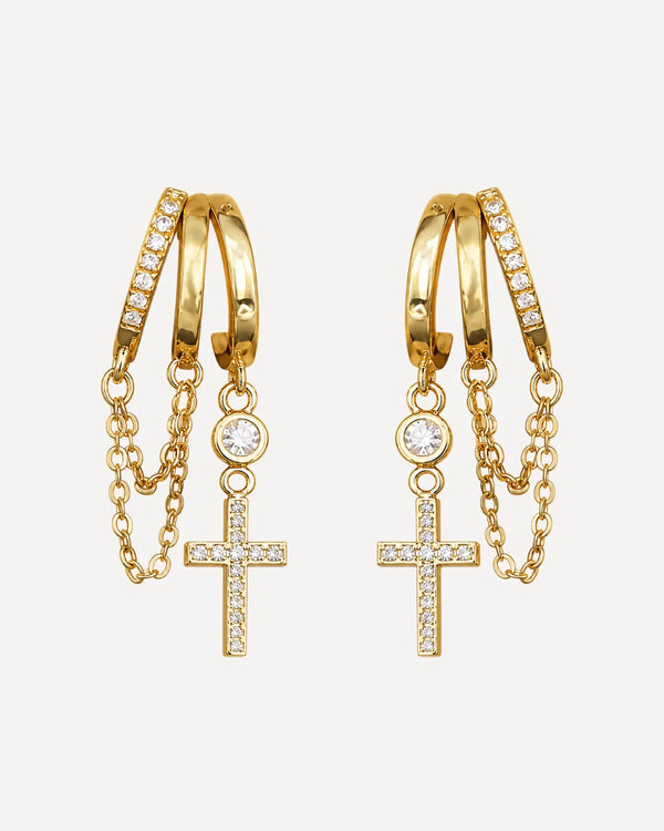Seraphina Cross Illusion Earrings