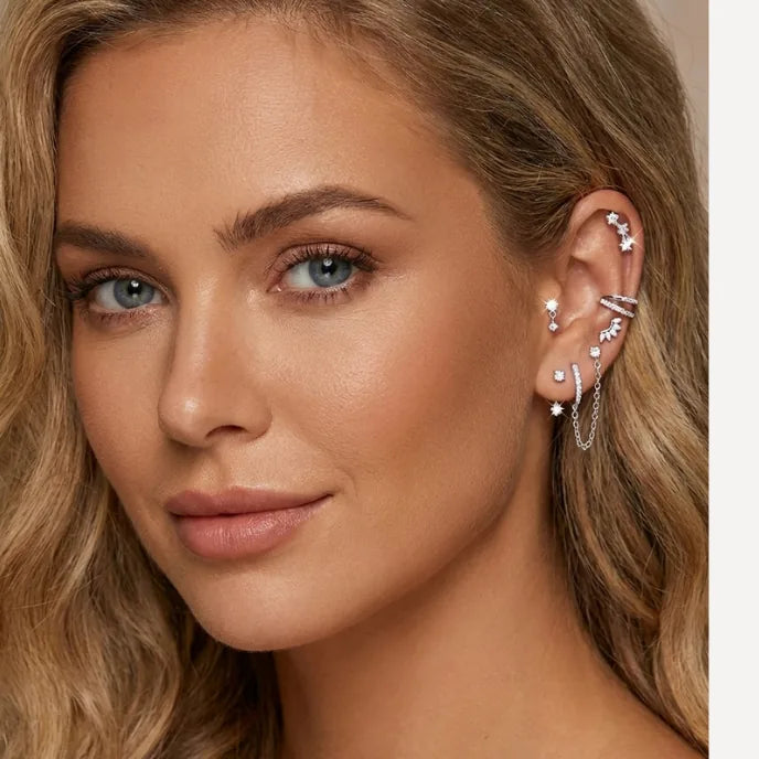 Arielle Crystal Ear Stack Earring 6 Piece Set