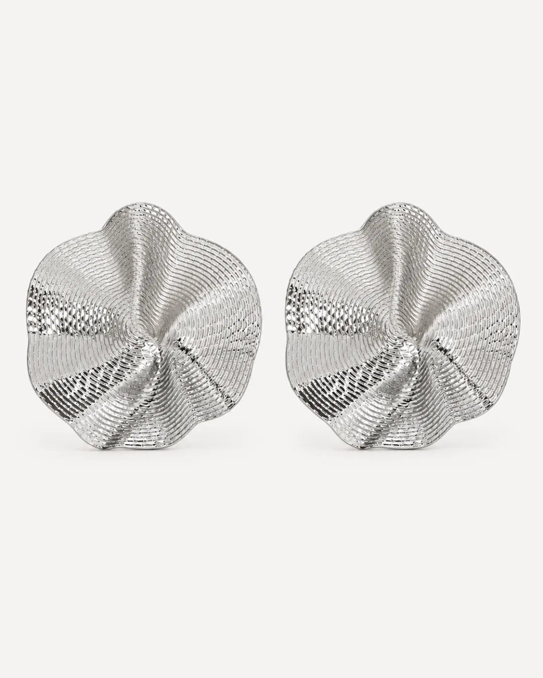 Virelia Textured Fold Statement Earrings Bold