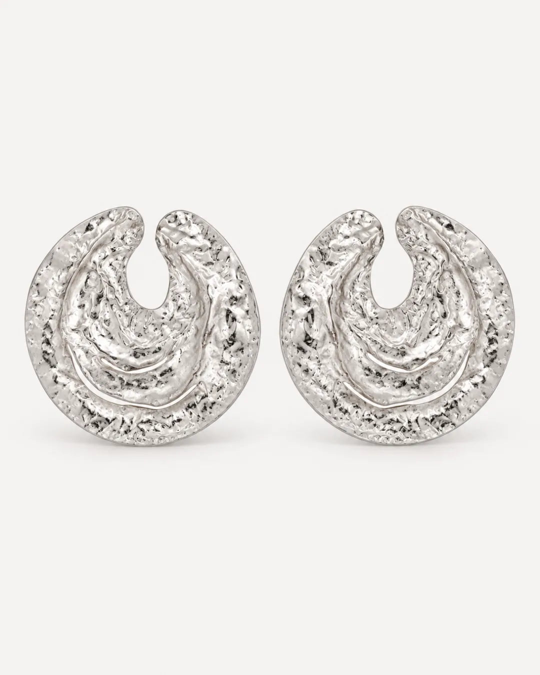 Orlena Textured Disc Statement Earrings Bold