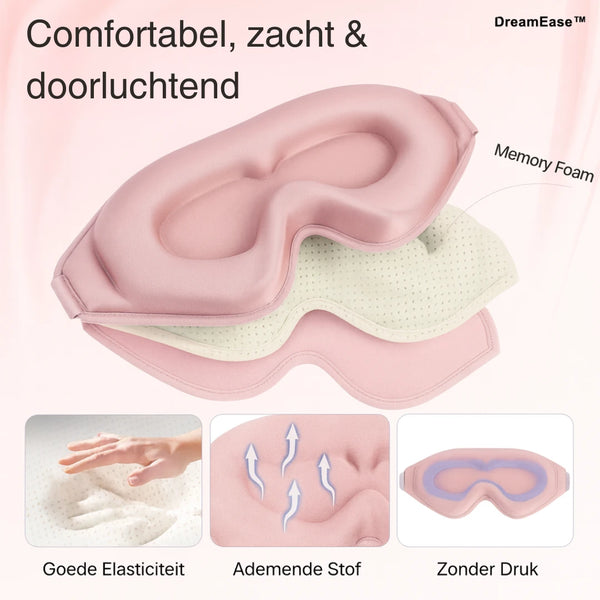 DreamEase™ Slaapmasker 99% Lichtdicht & Drukvrije Nachtrust