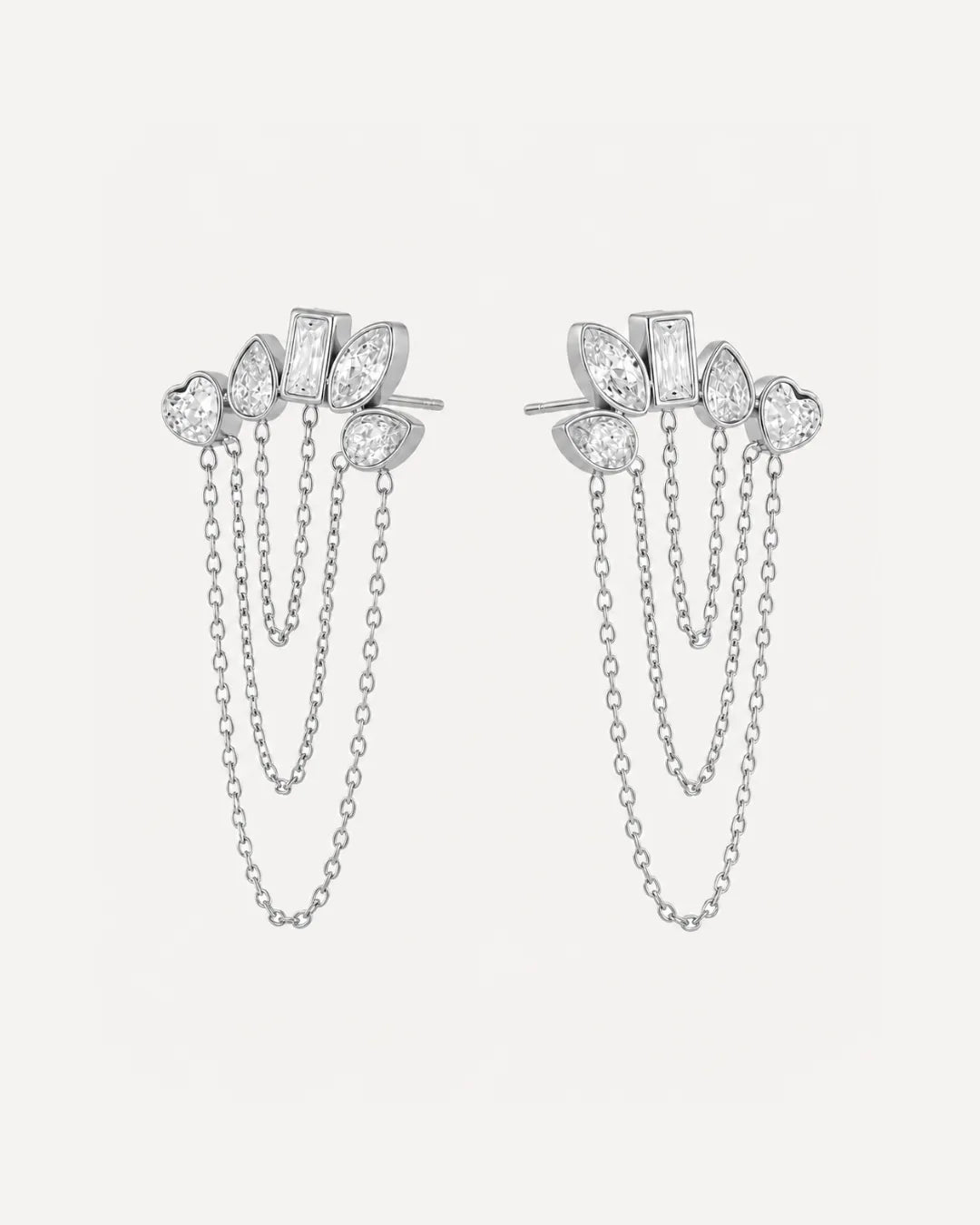 Vivienne Crystal Chain Stud Earrings