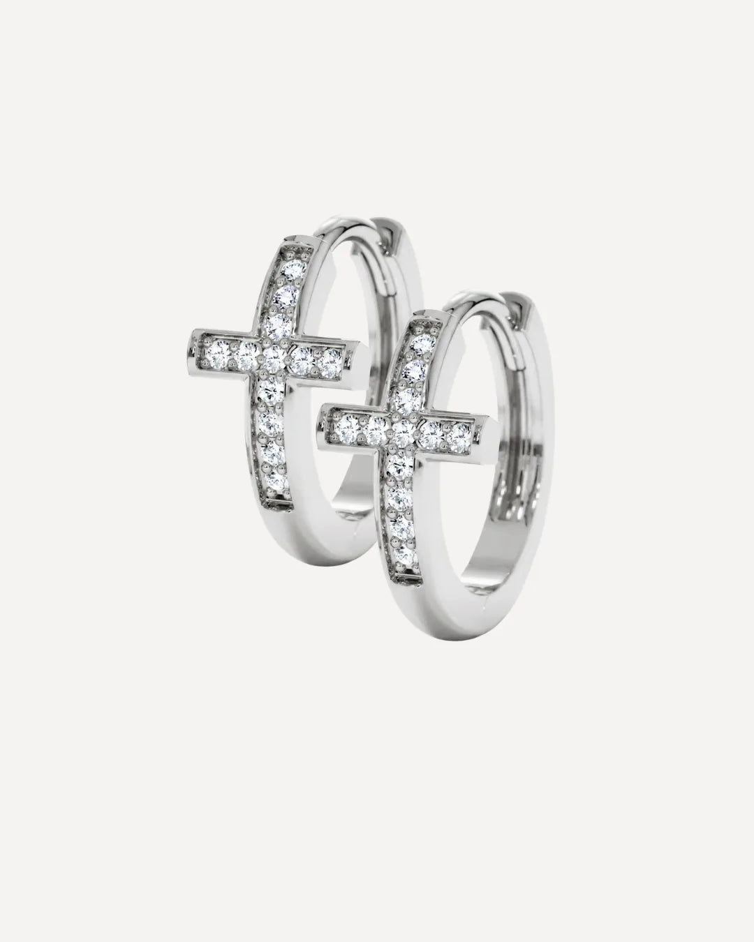 Adelaide Cross Hoop Earrings Faith