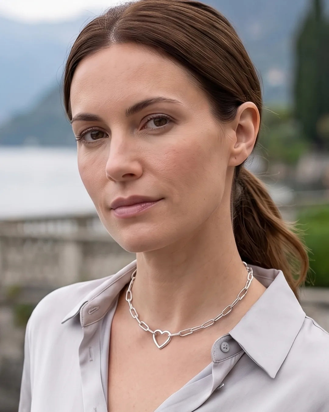 Seraphina Heart Paperclip Necklace Amour
