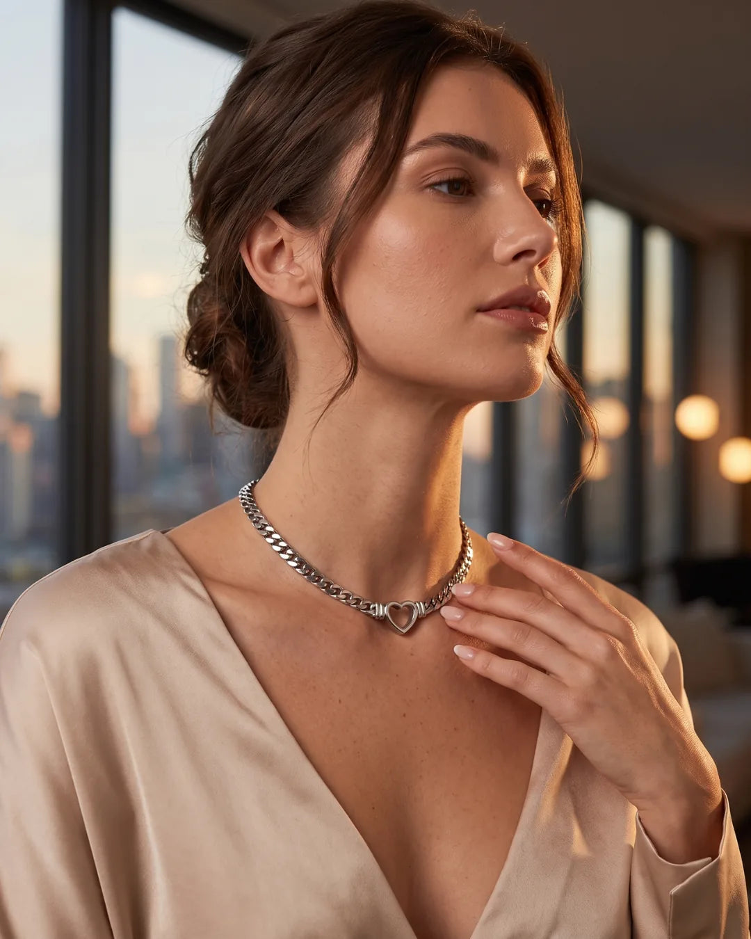 Valentina Heart Chain Necklace Amour