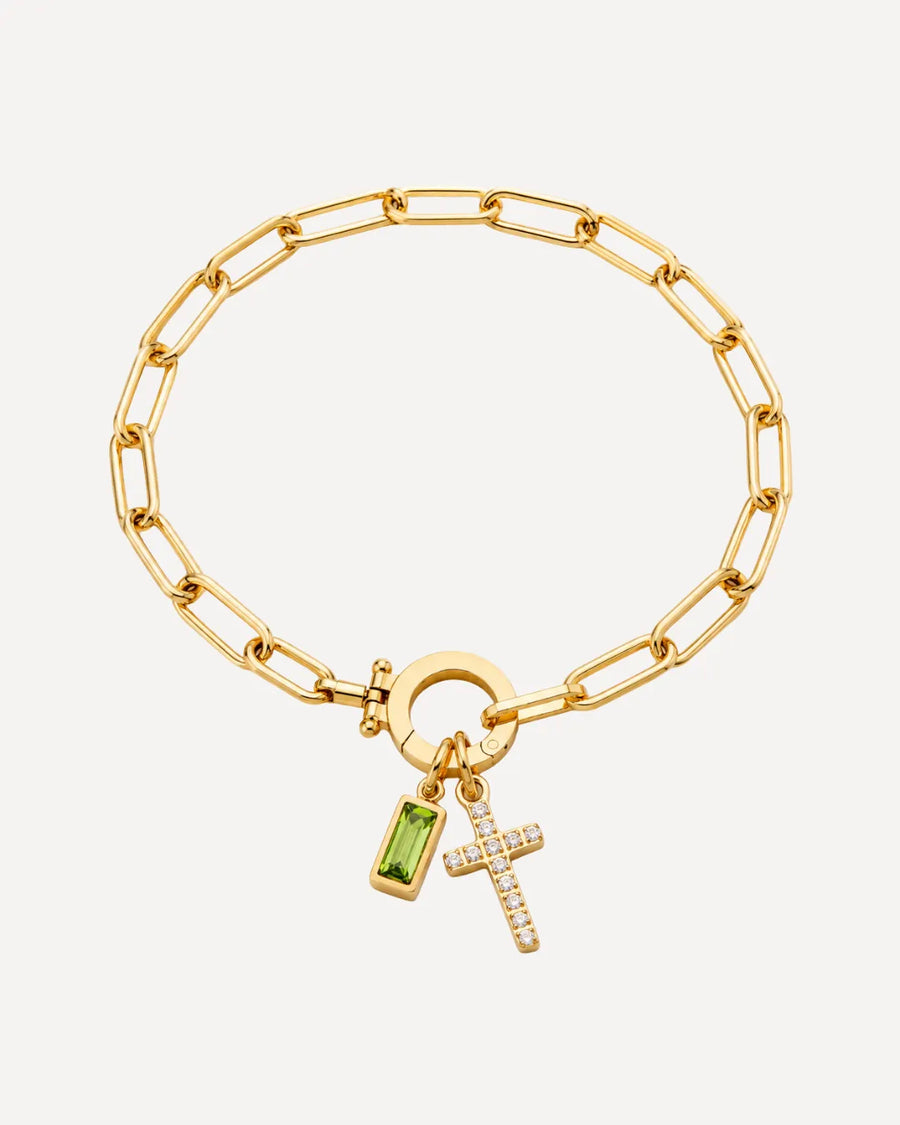 Grace Birthstone Bracelet with Cross Charm