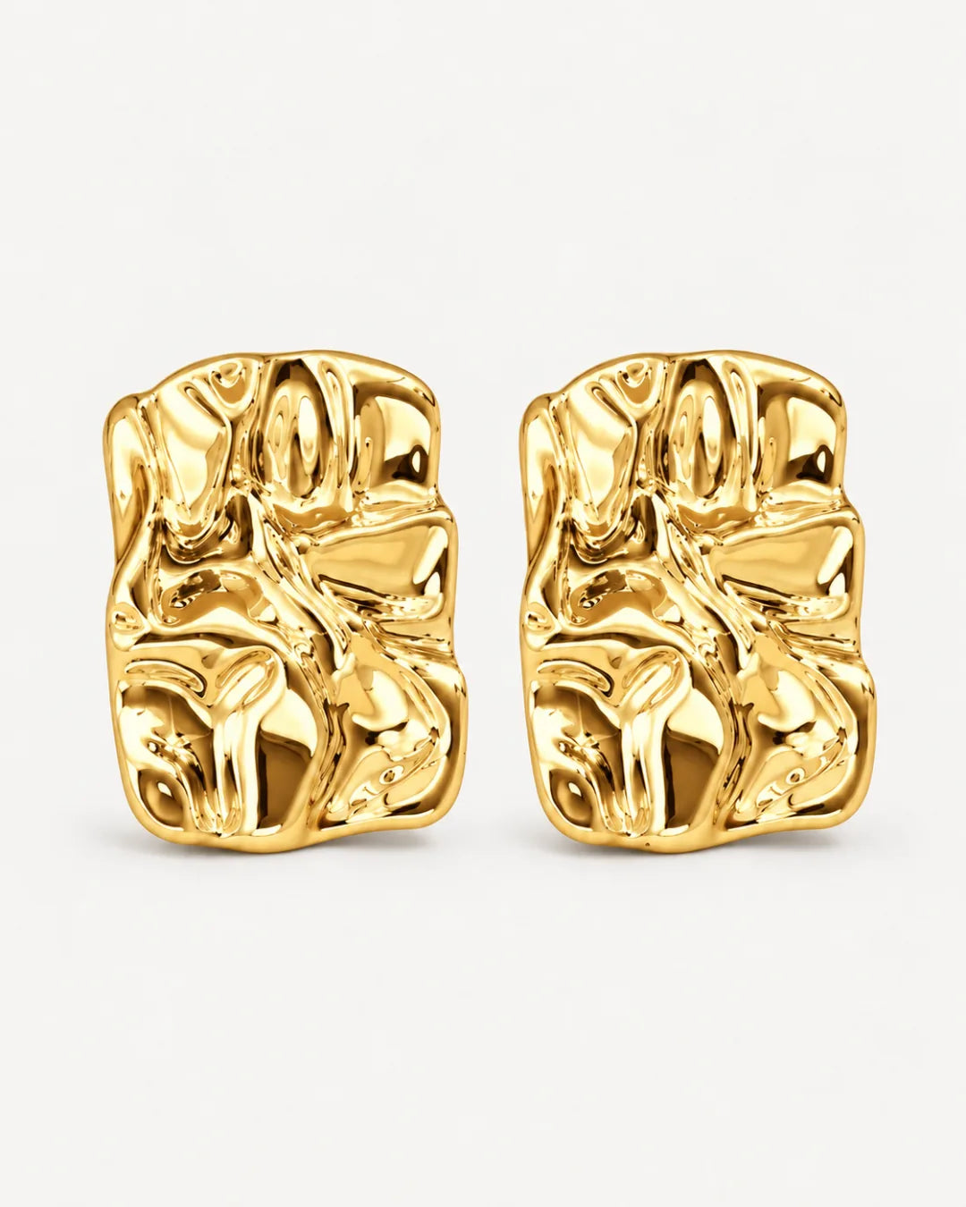 Virelle Sculptural Rectangle Statement Earrings Luxe