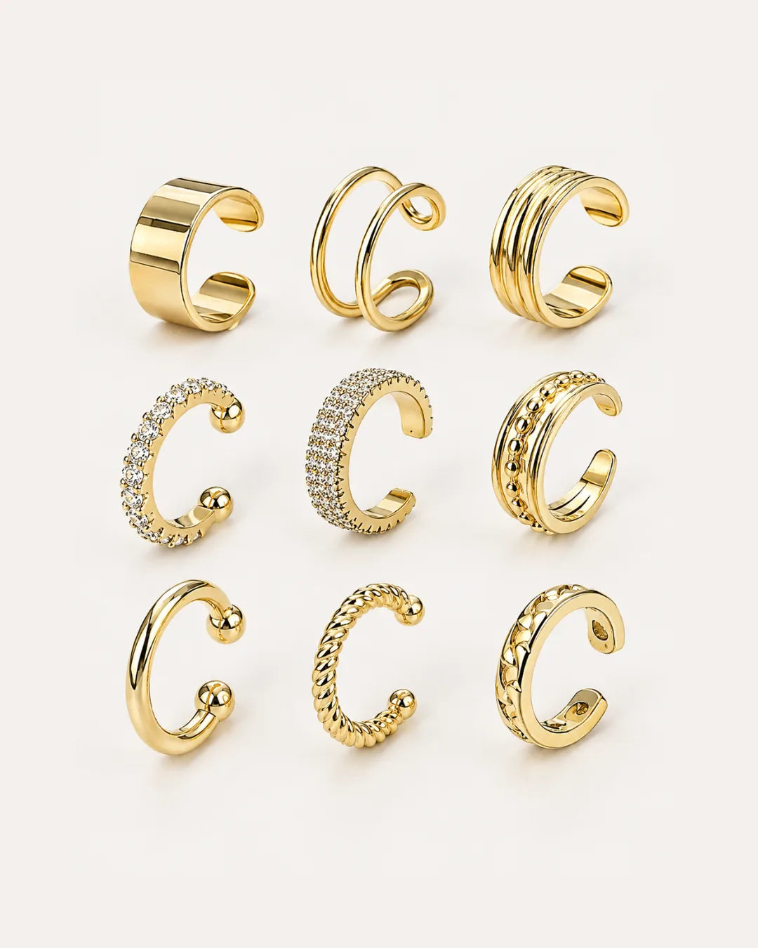 Celestine 9-Piece Stackable Ear Cuff Set