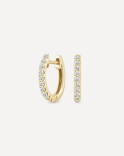 Vivienne Pavé Huggie Earrings Glow