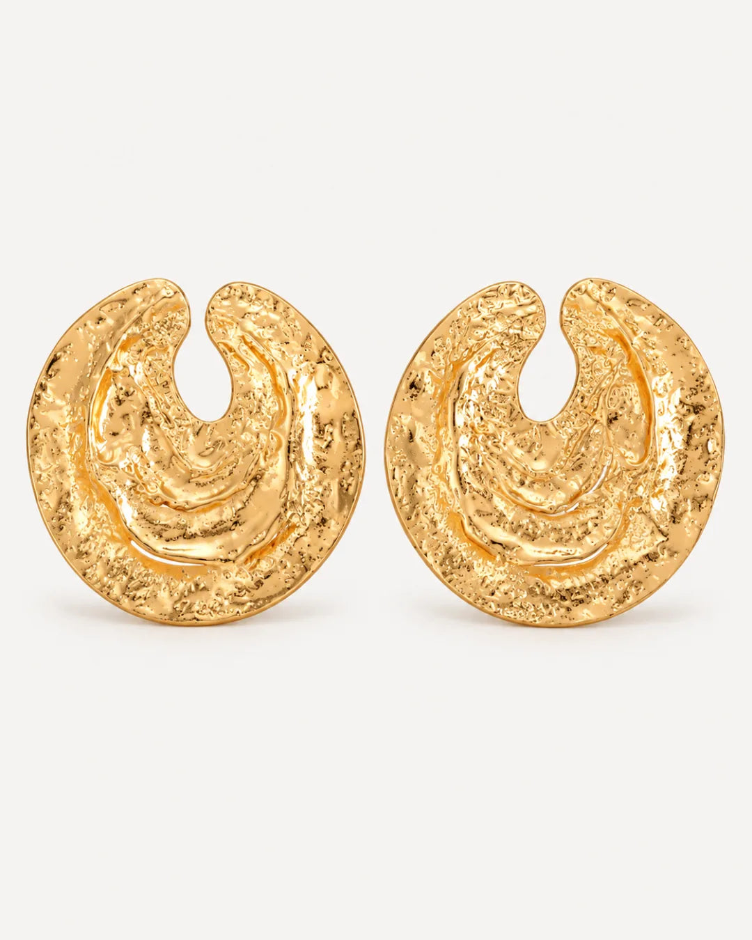 Orlena Textured Disc Statement Earrings Bold