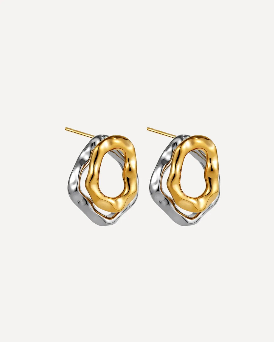 Ophelia  Two Tone Statement Stud Earrings