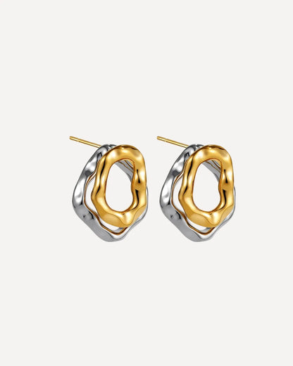 Ophelia  Two Tone Statement Stud Earrings