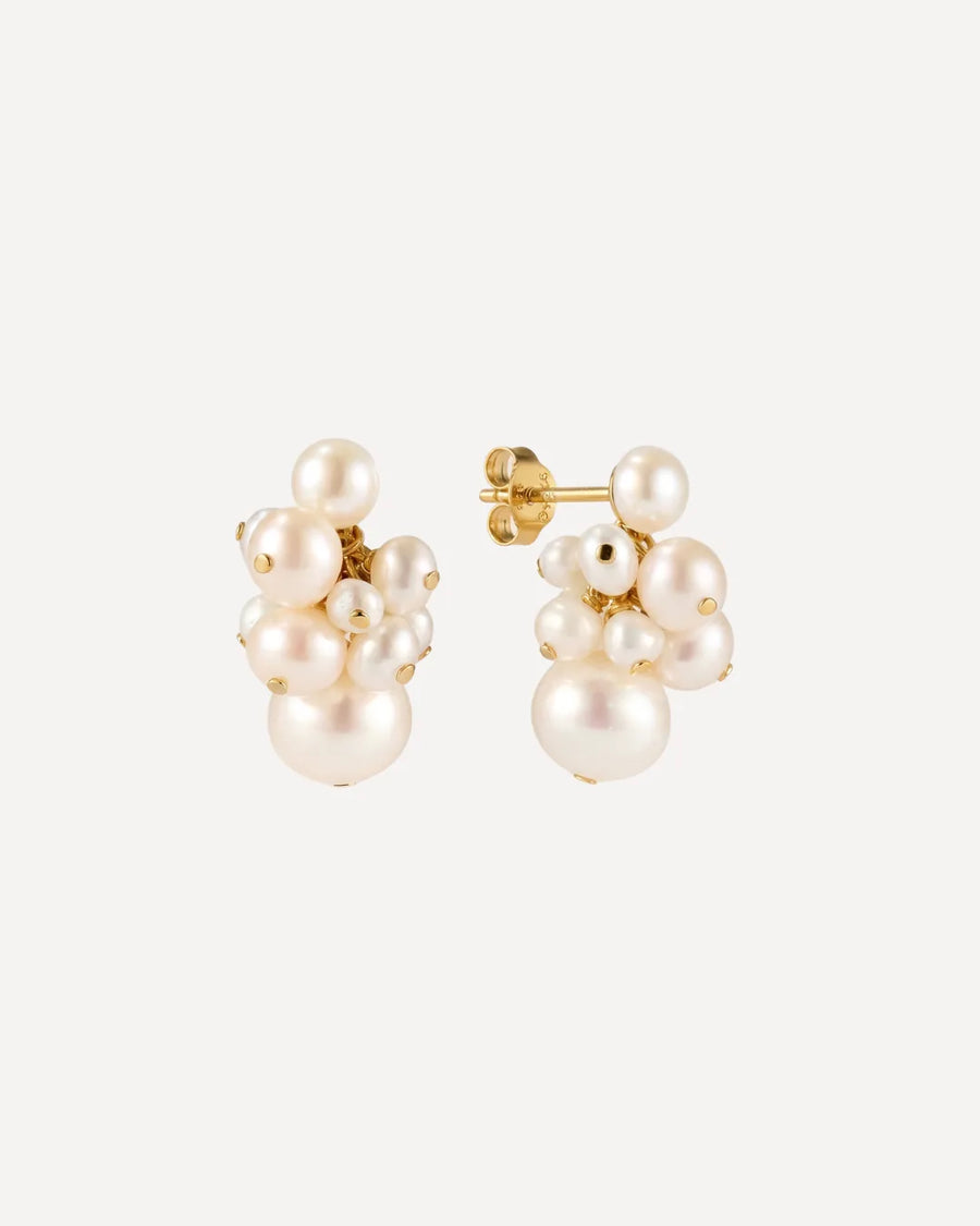 Ember Pearl Cluster Earrings Elegance