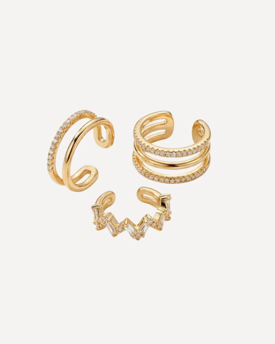Virelle Crystal Ear Cuff 3 Piece Set Radiance