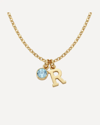 Isolde Initial Birthstone Necklace Signature