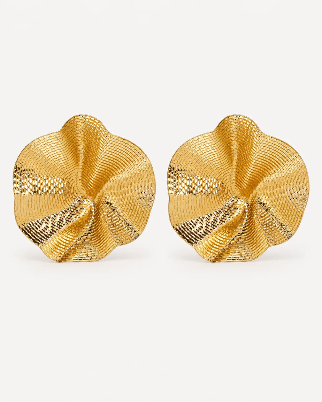 Virelia Textured Fold Statement Earrings Bold