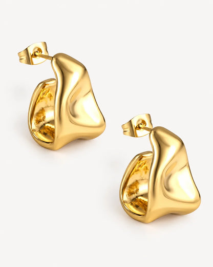 Elowenne Sculptural Folded Stud Earrings Elegant