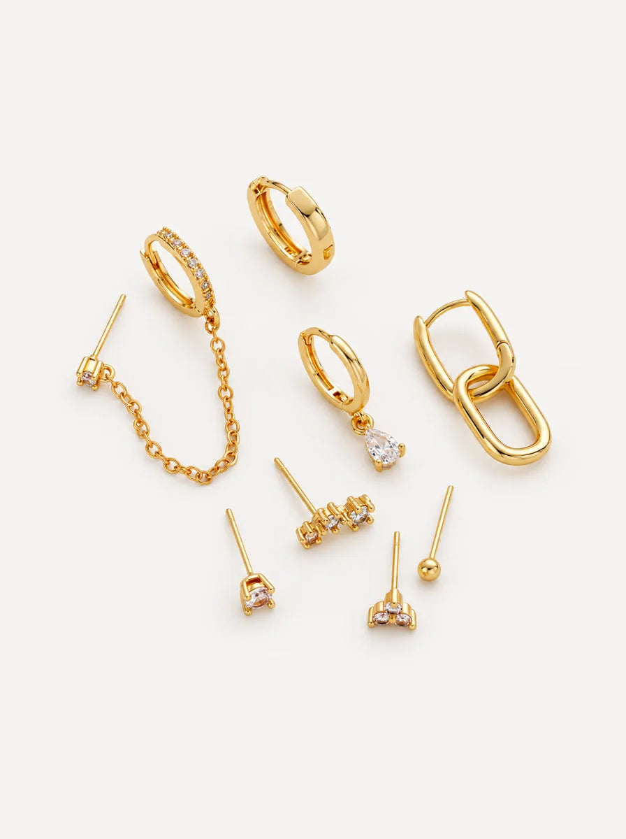 Camille Crystal Earring 8 Piece Set Sparkle