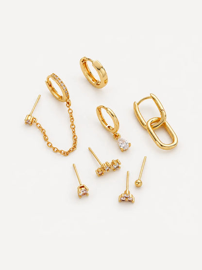 Camille Crystal Earring 8 Piece Set Sparkle