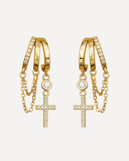 Seraphina Cross Illusion Earrings