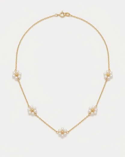 Evangeline Pearl Flower Necklace Bloom