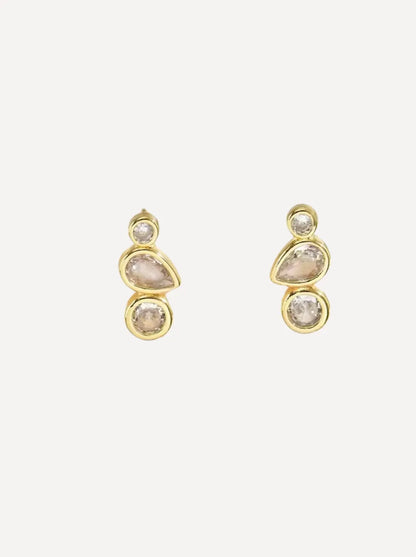 Élodie Triple Drop Stud Earrings Elegant
