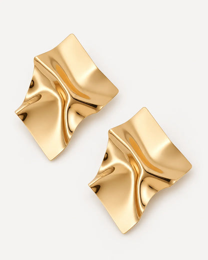 Valleria Sculptural Wave Statement Earrings Muse