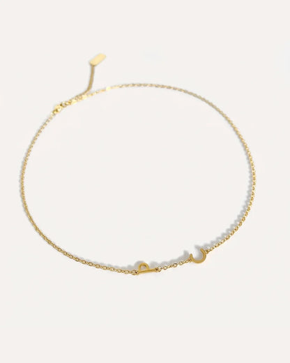 Annelise Sideways Initial Necklace Signature