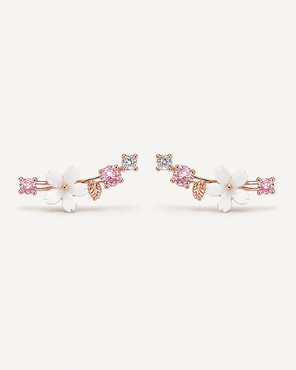 Elodie Floral Ear Climber Earrings Bloom