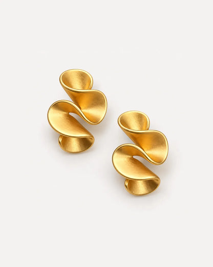 Solenne Sculptural Twist Statement Earrings