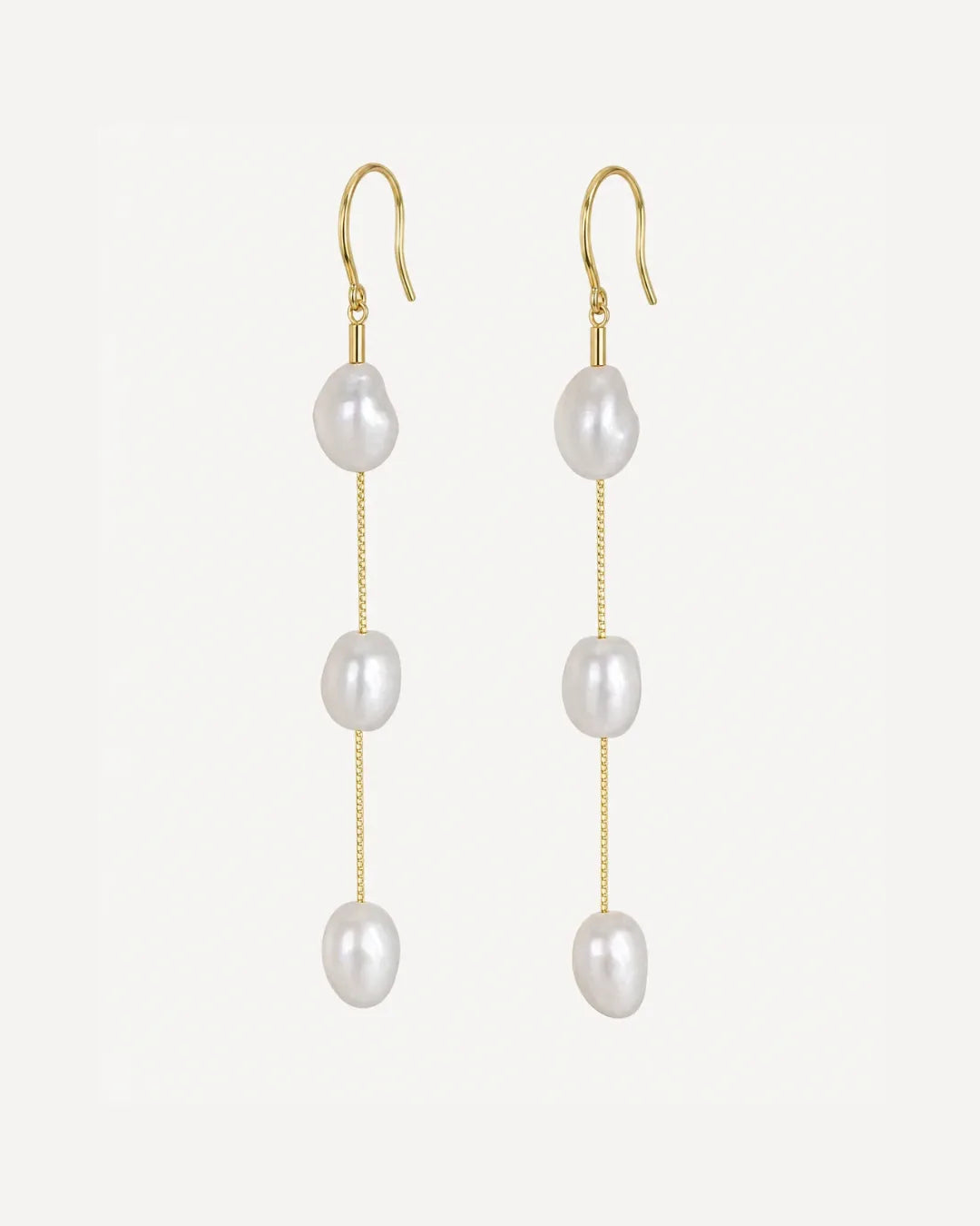 Seraphine Triple Pearl Drop Earrings Elegance