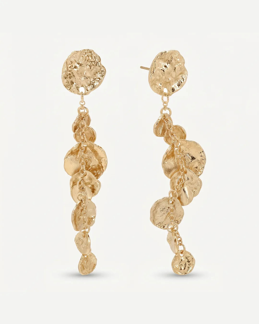 Marielle Hammered Drop Earrings Luxe