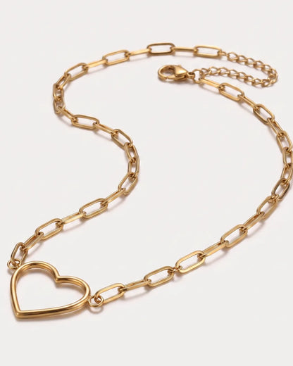 Seraphina Heart Paperclip Necklace Amour
