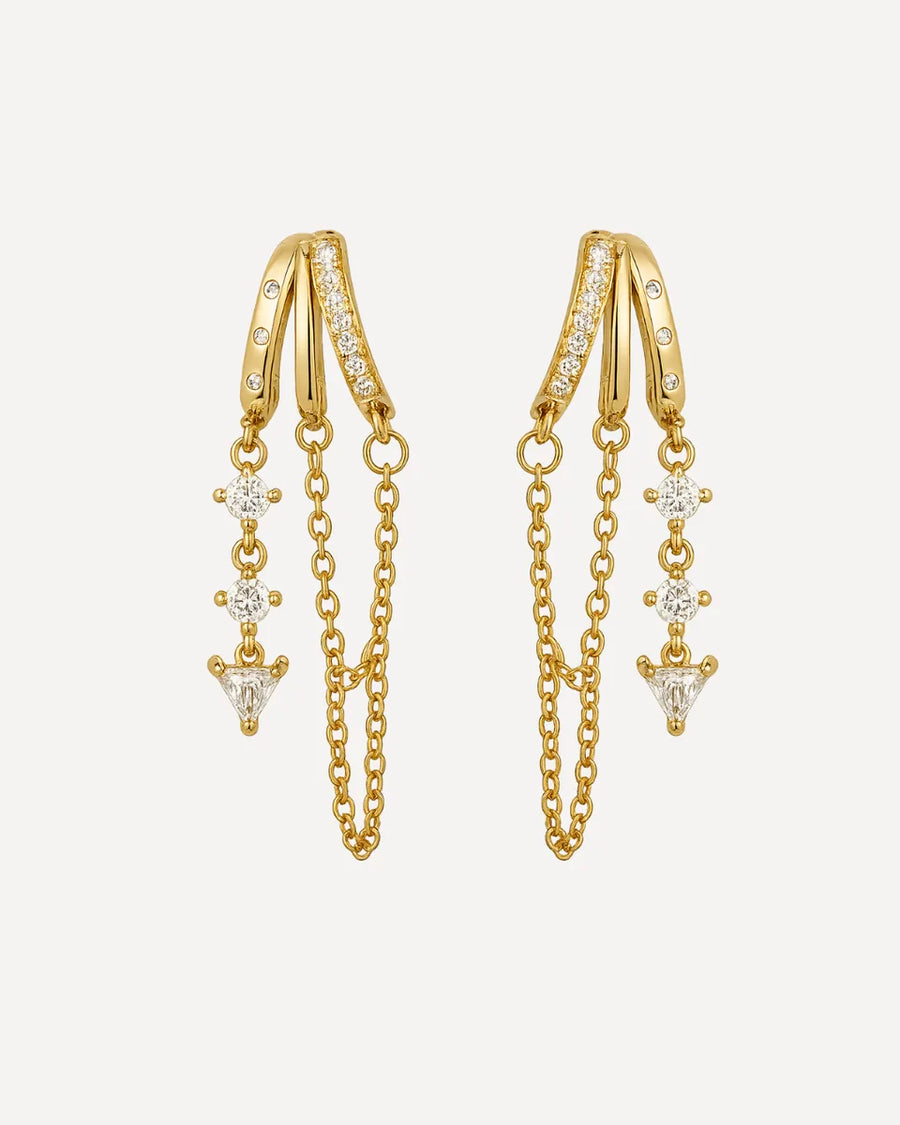 Fleur Chain Illusion Earrings Glam