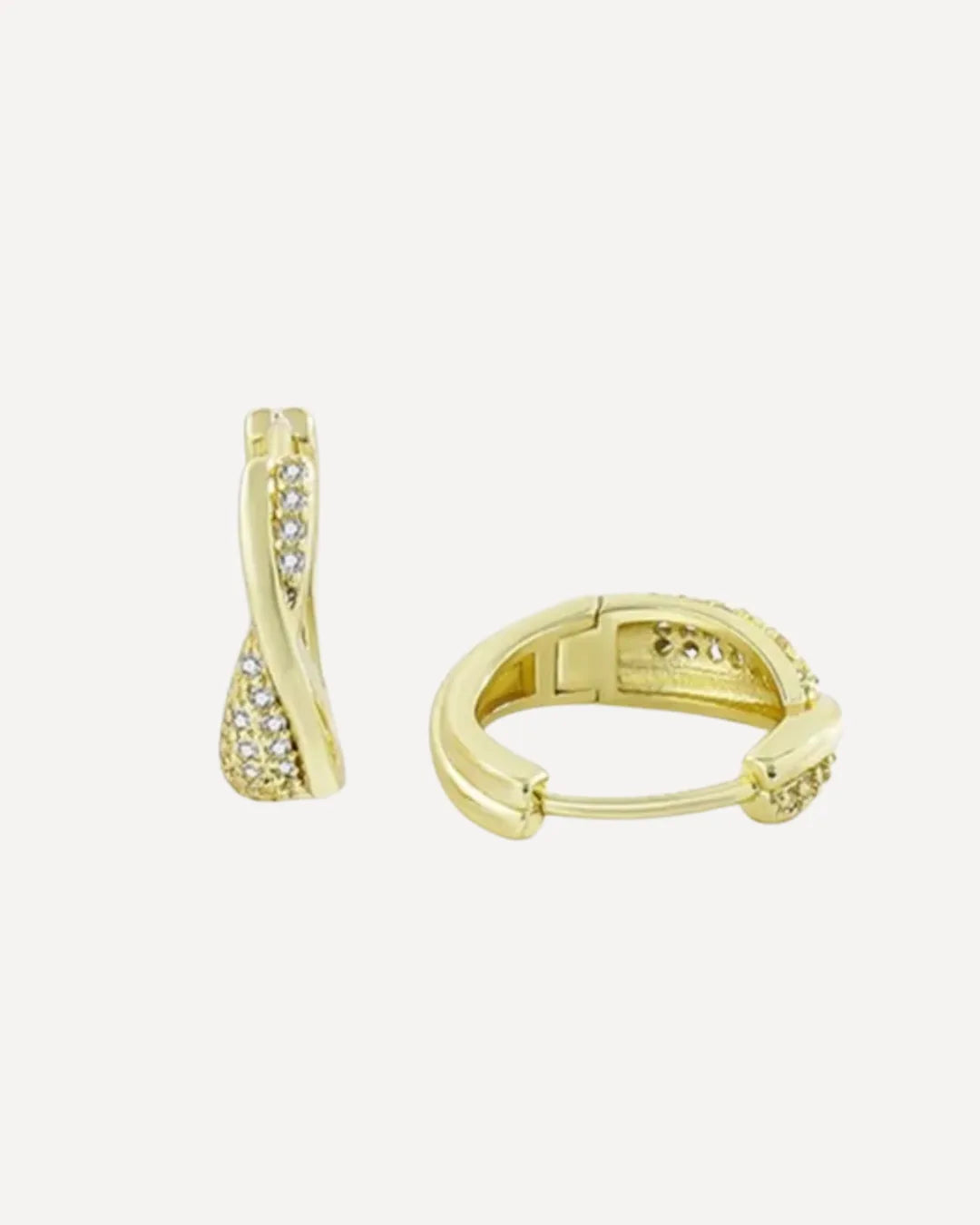 Arabella Crystal Hoop Earrings Twisted