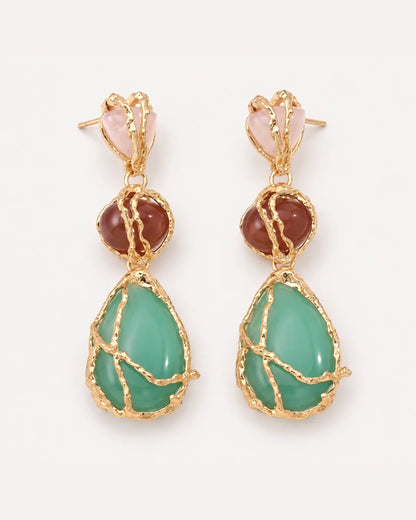 Serafina Gemstone Drop Earrings Luxe