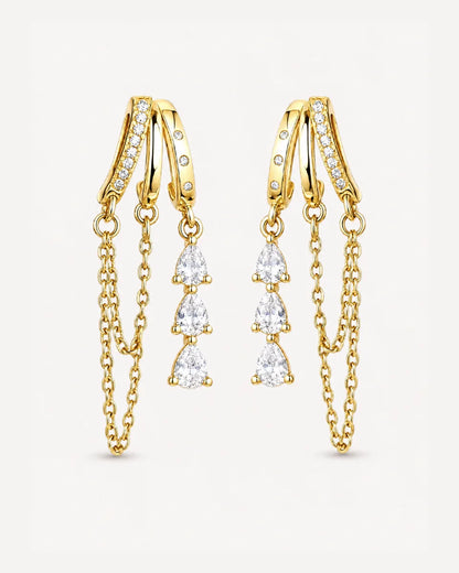 Elise Crystal Chain Illusion Earrings Luxe