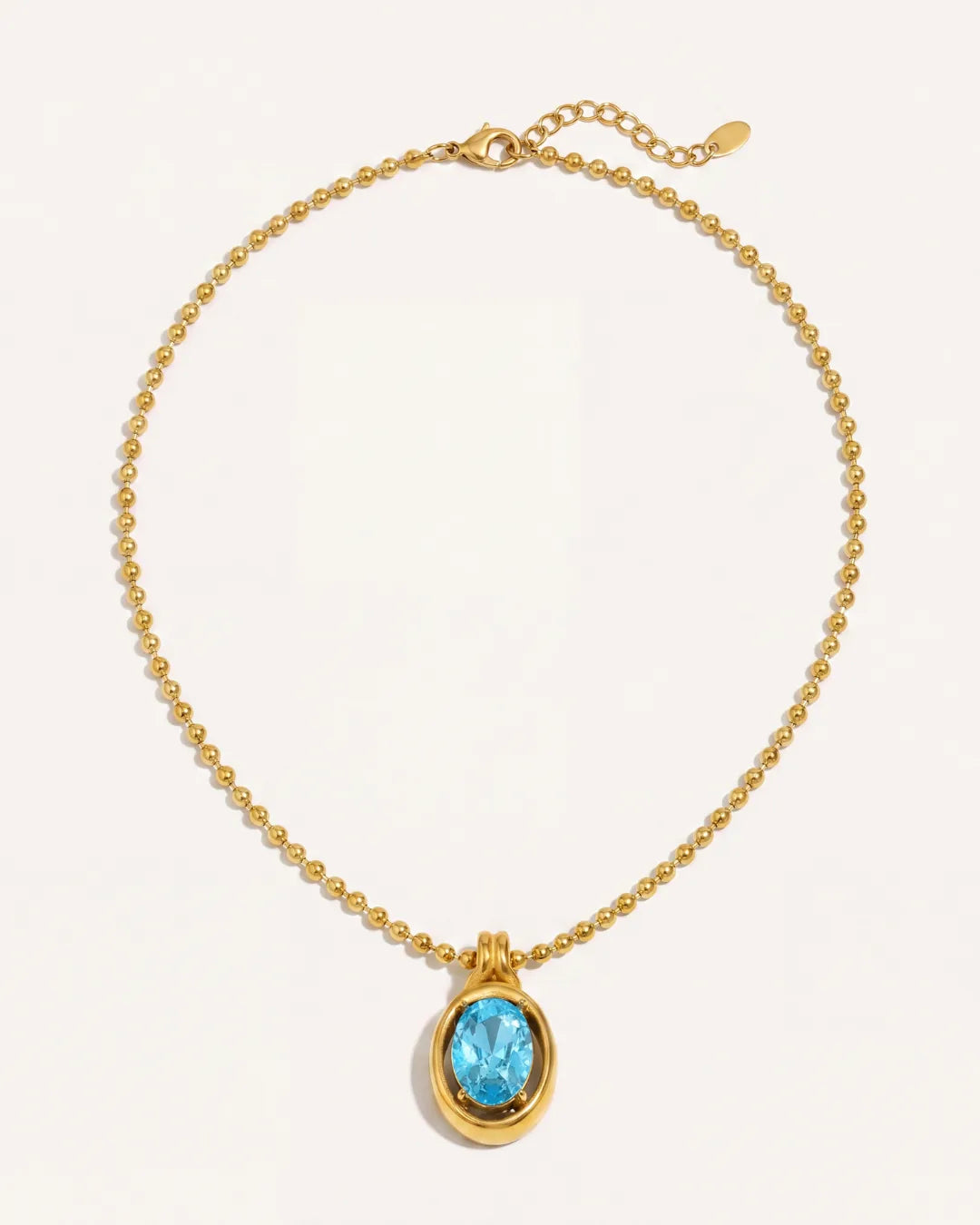 Celestine Oval Birthstone Necklace Radiance