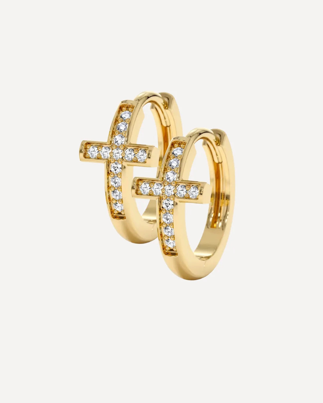 Adelaide Cross Hoop Earrings Faith