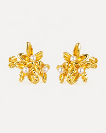 Florienne Pearl Flower Earrings Bloom