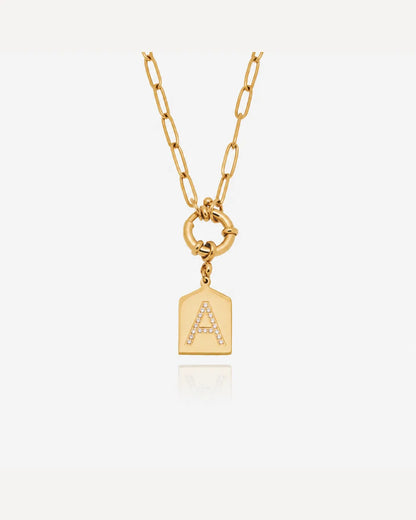 Olivia Pavè Initial Pendant Necklace