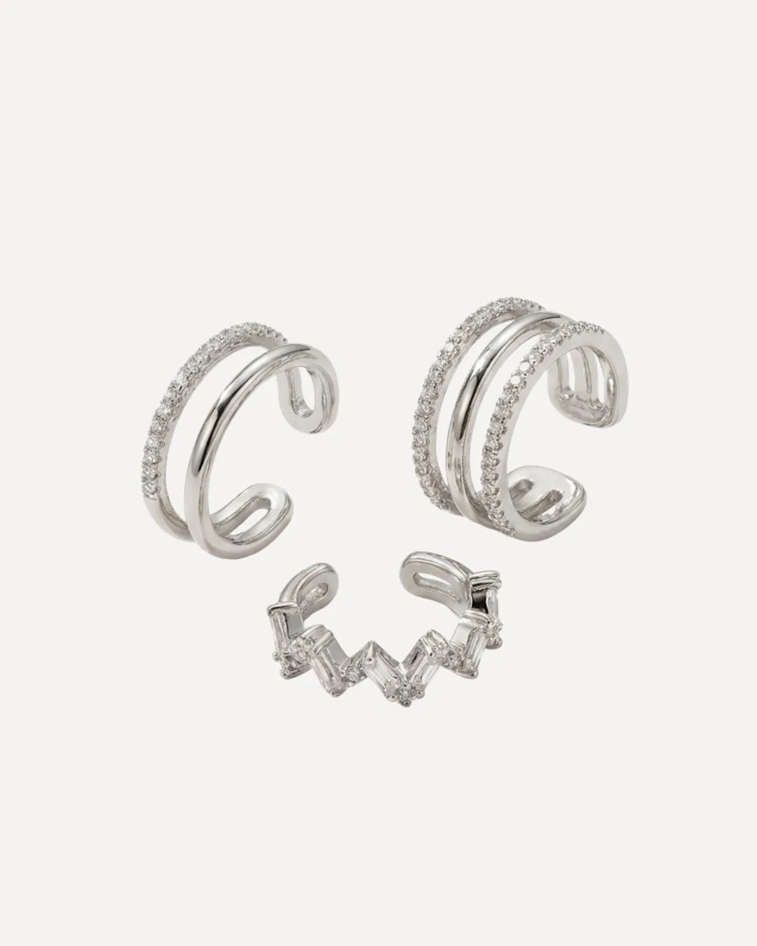 Virelle Crystal Ear Cuff 3 Piece Set Radiance