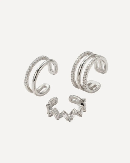 Virelle Crystal Ear Cuff 3 Piece Set Radiance