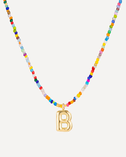Vivienne Initial Beaded Necklace Joy