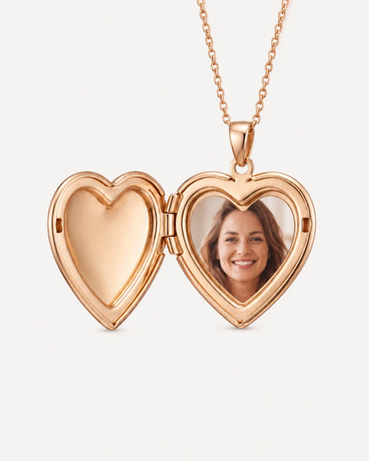 Evelina Heart Photo Locket Necklace Cherish