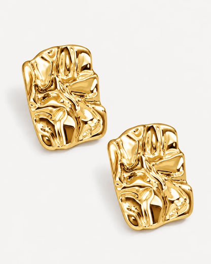 Virelle Sculptural Rectangle Statement Earrings Luxe