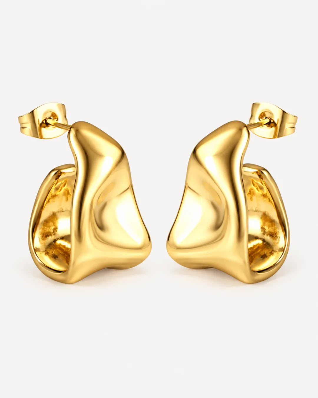 Elowenne Sculptural Folded Stud Earrings Elegant