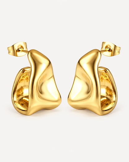 Elowenne Sculptural Folded Stud Earrings Elegant