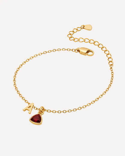 Ava Birthstone Initial Bracelet